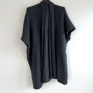 Zara Dark Grey Knit Poncho